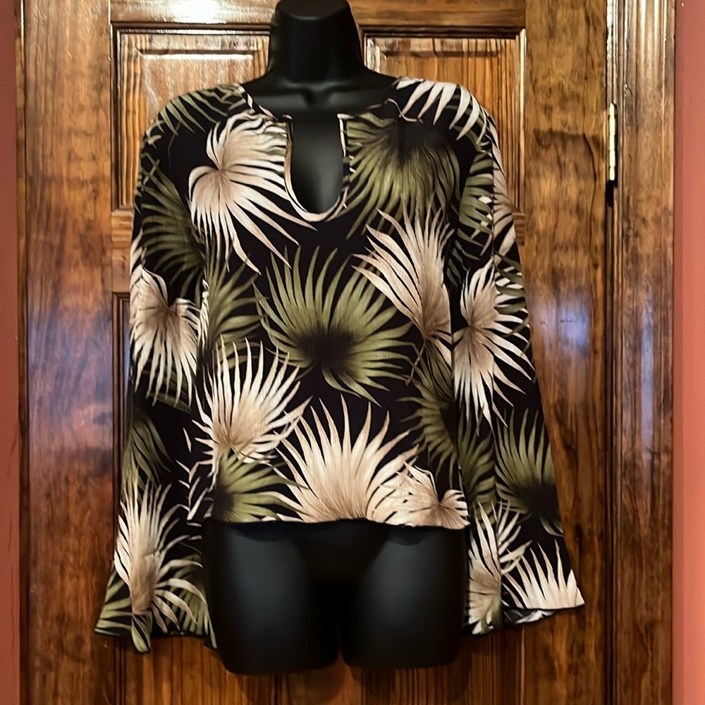 NWOT Silk Tropical Crop Top - Picture 1 of 7